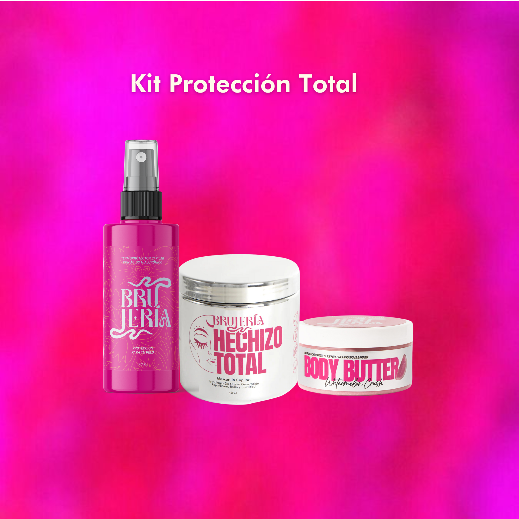 Kit Protección Total - Termoprotector + Mascarilla capilar + Mantequilla Glow Magic