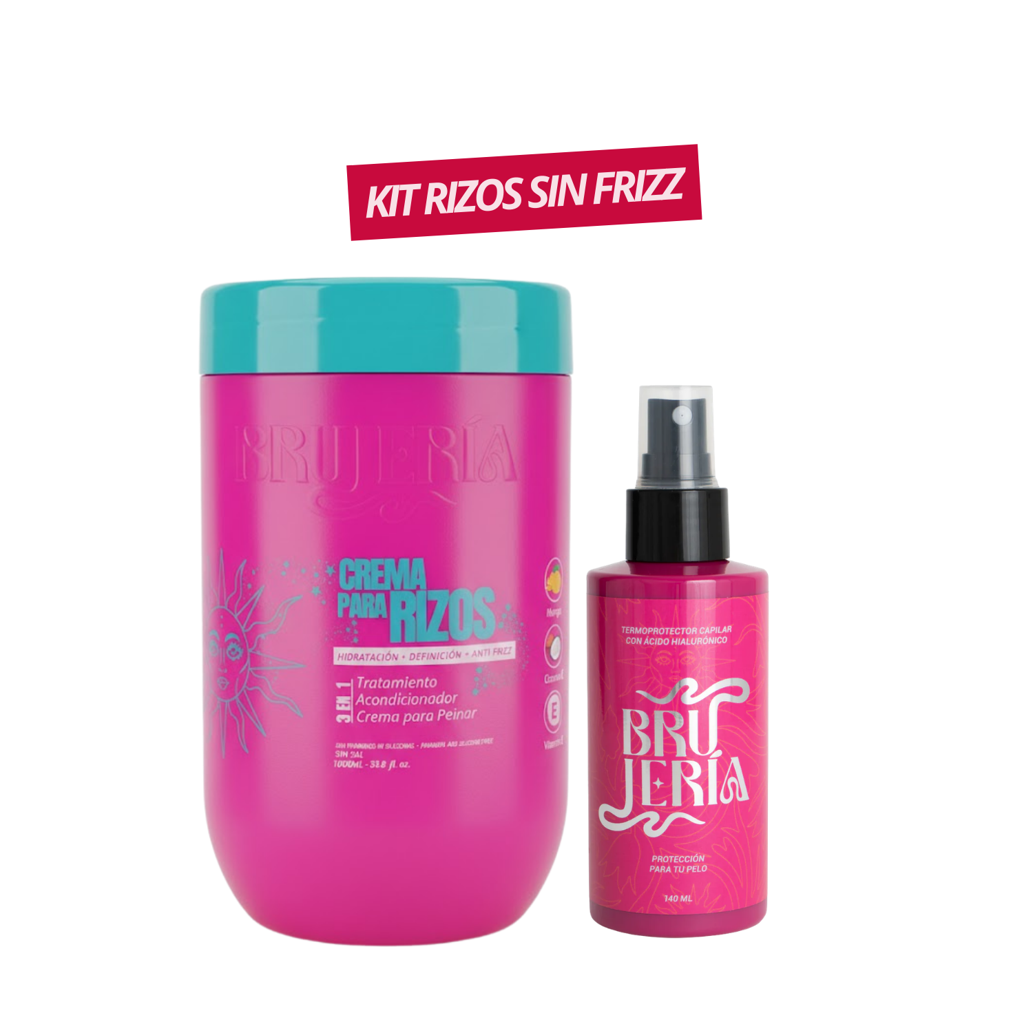 Kit Rizos Sin Frizz (Crema 3en1 Rizos + Termoprotector) – Brujería Capilar