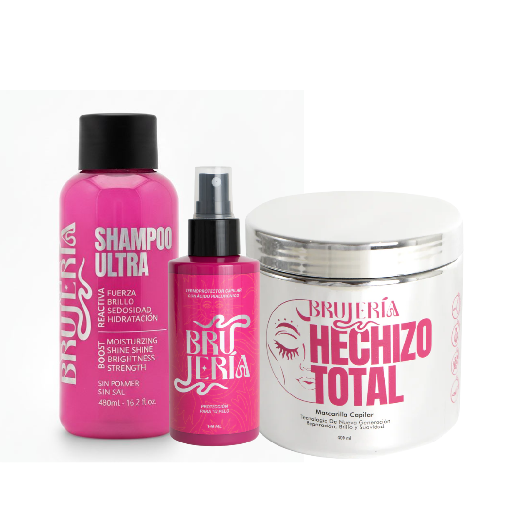 Shampoo Ultra + Termoprotector +  Mascarilla Hechizo Total  - Brujeria Capilar